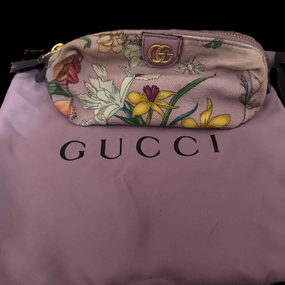 Gucci Pink Floral Cosmetic Bag